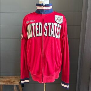 Mondetta USA Red White Blue Embroidered Jacket Long Sleeve Full Zip Olympics